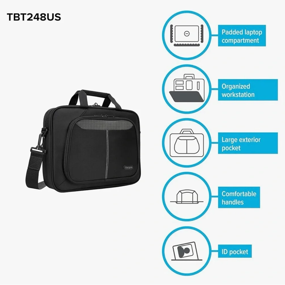NWT Targus 12.1” Intellect Slim Slipcase Bag Black Laptop Case Organizer